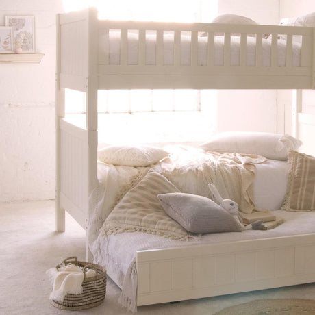 Little Folks Furniture Fargo Bunk Bed With Trundle In Ivory White 