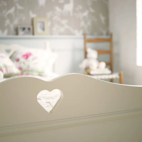 Little Folks Fargo Single Bed with Hearts In Ivory White