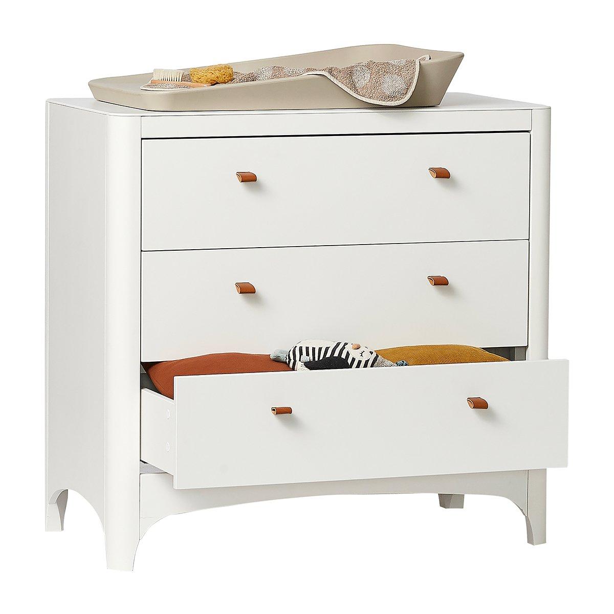 Leander Classic 3 Drawer Dresser in White 