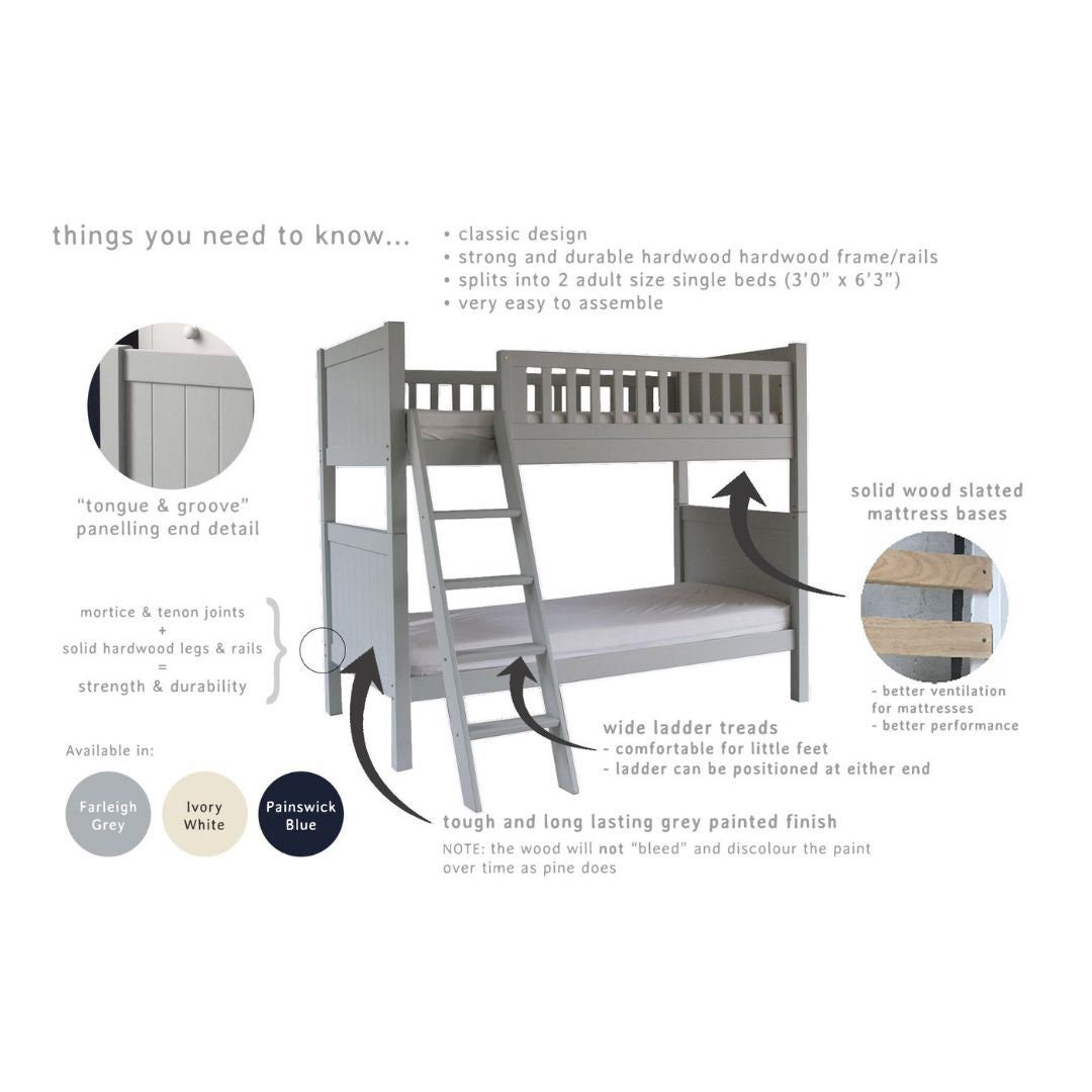 Little Folks Fargo Bunk Bed with Trundle In Farleigh Grey