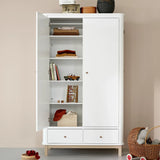 Oliver Furniture 2 Door Wood Wardrobe in White/Oak