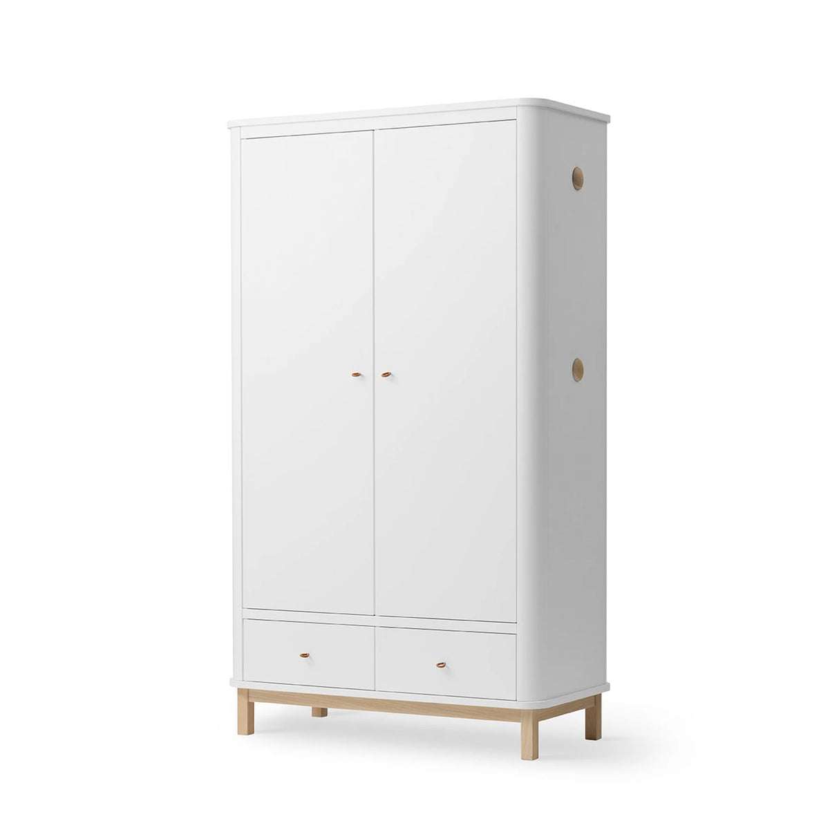 Oliver Furniture 2 Door Wood Wardrobe in White/Oak