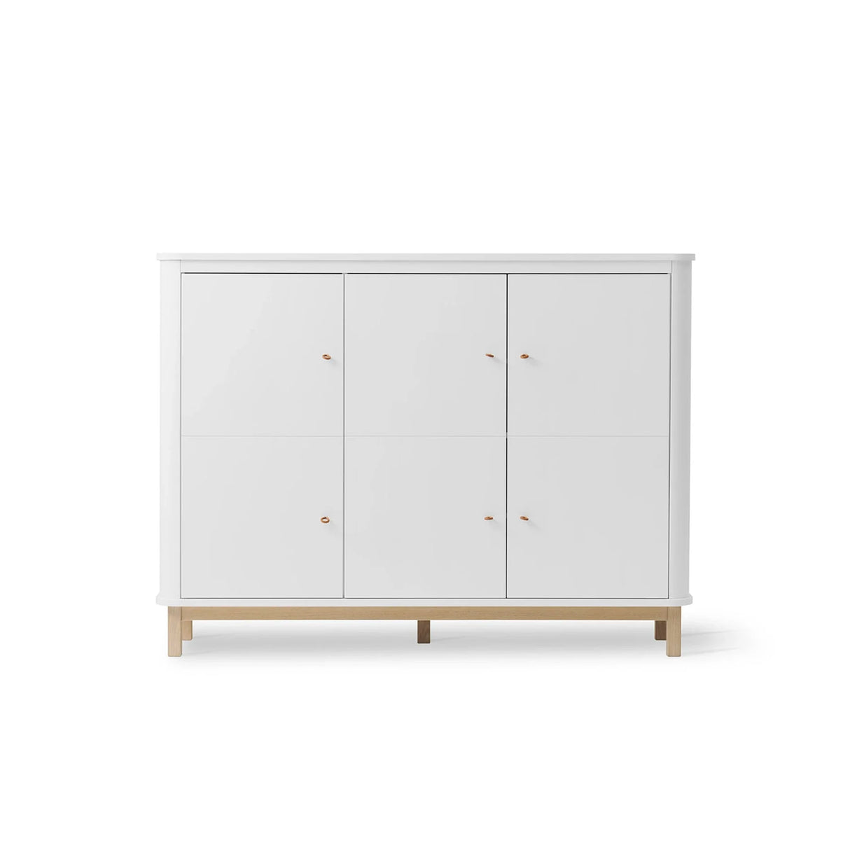 Oliver Furniture Wood Multi Cupboard 3 Doors in White/Oak