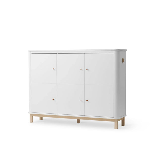 Oliver Furniture Wood Multi Cupboard 3 Doors in White/Oak