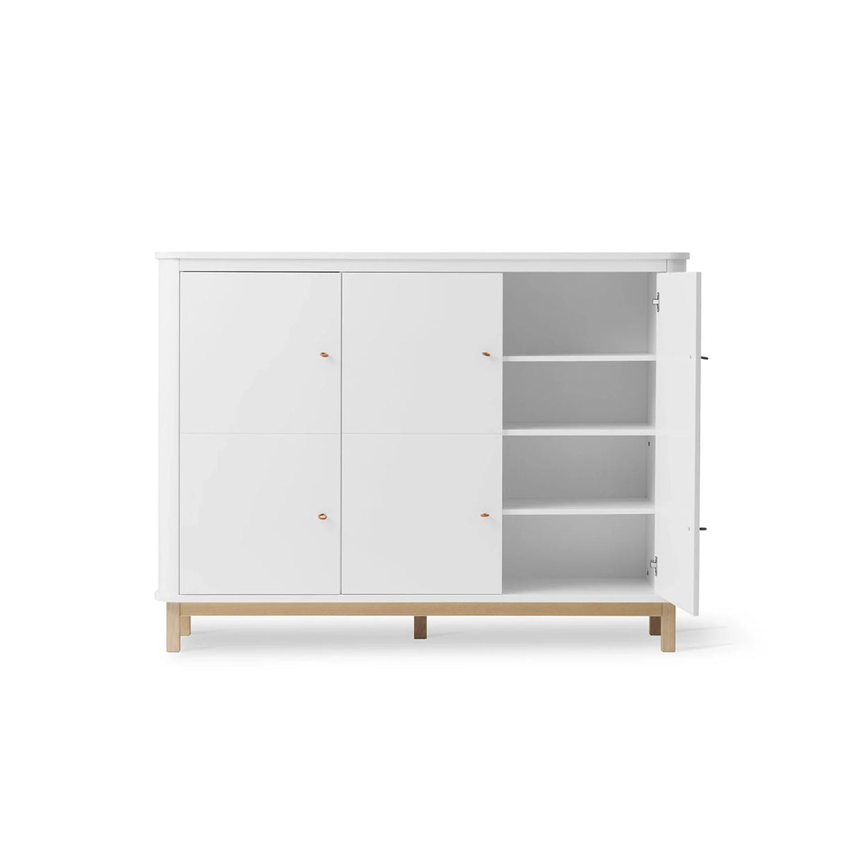 Oliver Furniture Wood Multi Cupboard 3 Doors in White/Oak