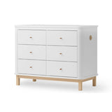 Oliver Furniture Wood Dresser with 6 Drawers in White/Oak