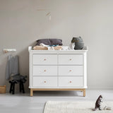 Oliver Furniture Wood Nursery Dresser 6 Drawers in White/Oak