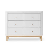 Oliver Furniture Wood Dresser with 6 Drawers in White/Oak