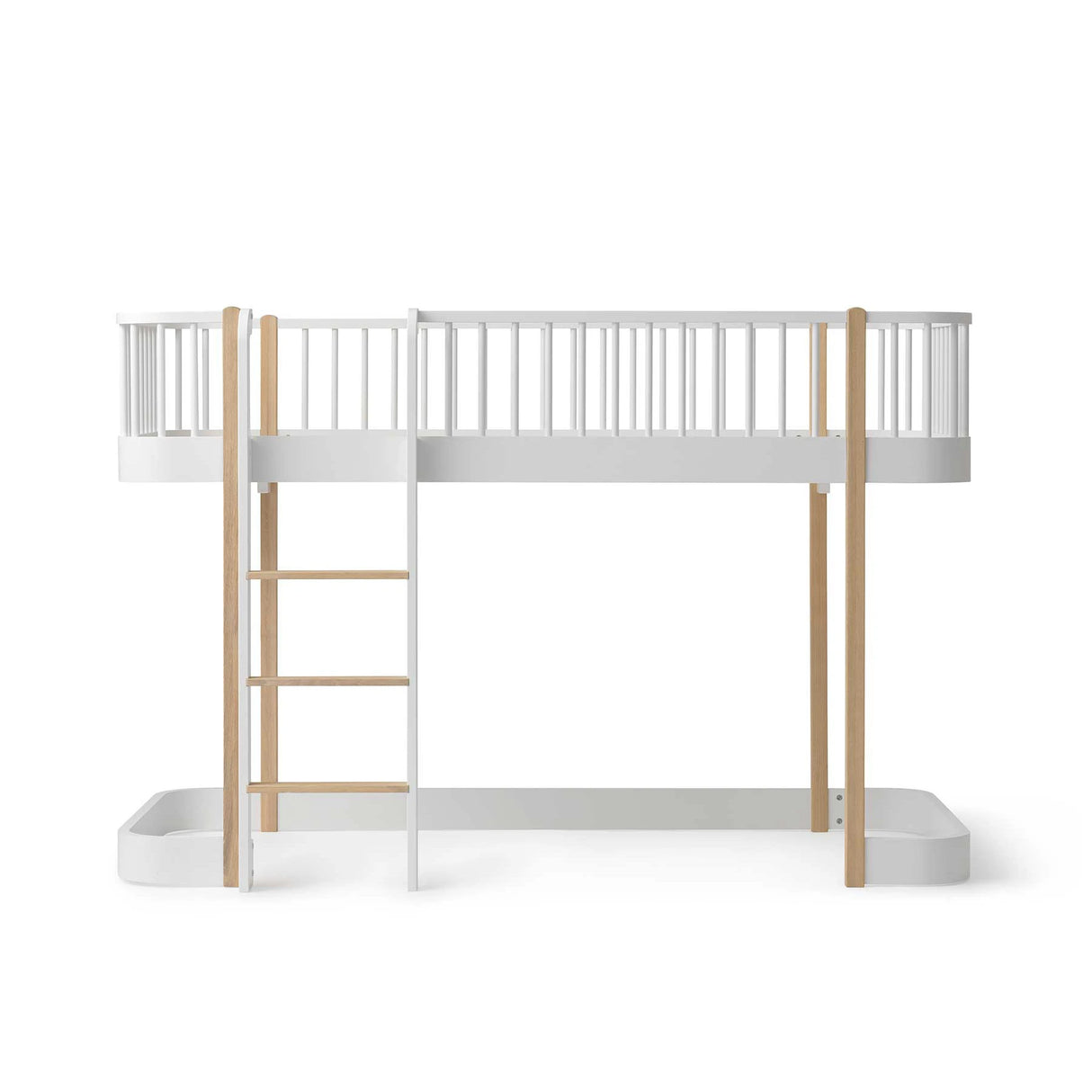 Oliver Furniture Wood Original Low Loft Bed in White/Oak