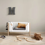 Oliver Furniture Wood Co-Sleeper in White/Oak Inc Bench Conversion