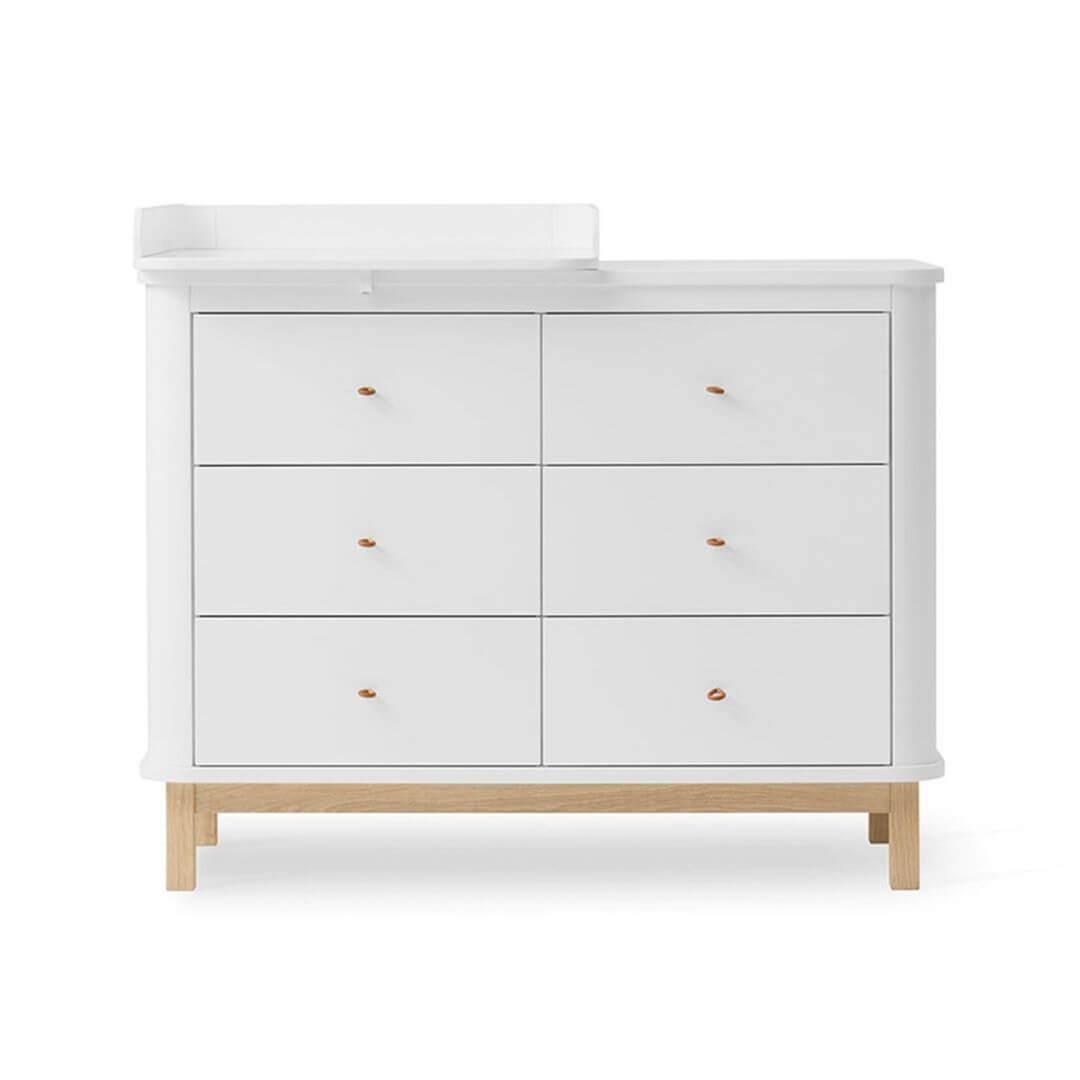 Oliver Furniture Wood Dresser with 6 Drawers in White/Oak 