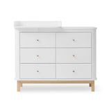 Oliver Furniture Wood Dresser with 6 Drawers in White/Oak 