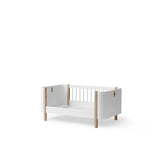 Oliver Furniture Wood Mini+ Cot Bed Including Junior Kit in White/Oak