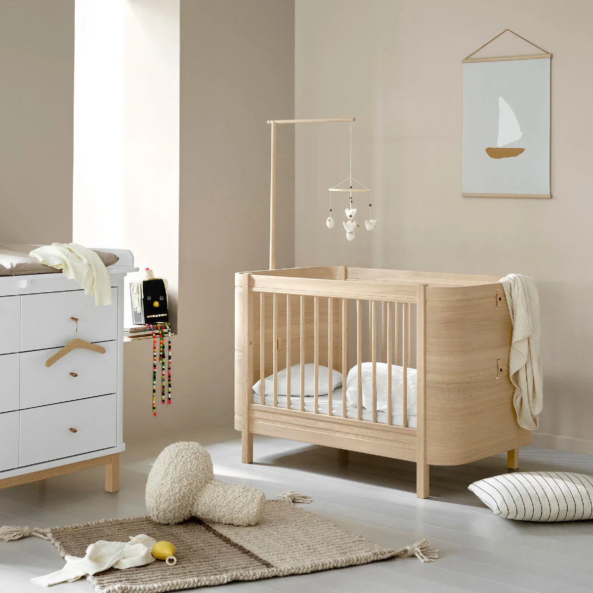 Oliver Furniture Wood Mini+ Cot Bed Excluding Junior Kit in Oak