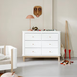 Oliver Furniture Wood Dresser with 6 Drawers in White/Oak