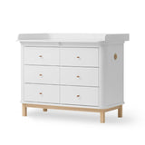 Oliver Furniture Wood Dresser with 6 Drawers in White/Oak