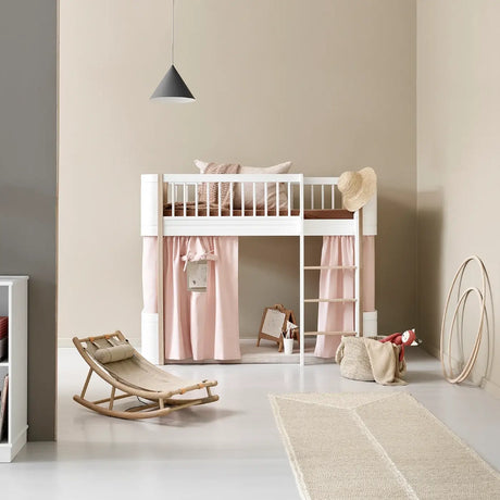 Oliver Furniture Wood Mini+ Low Loft Bed in White/Oak