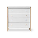 Oliver Furniture Wood Dresser 4 Drawers in White/Oak