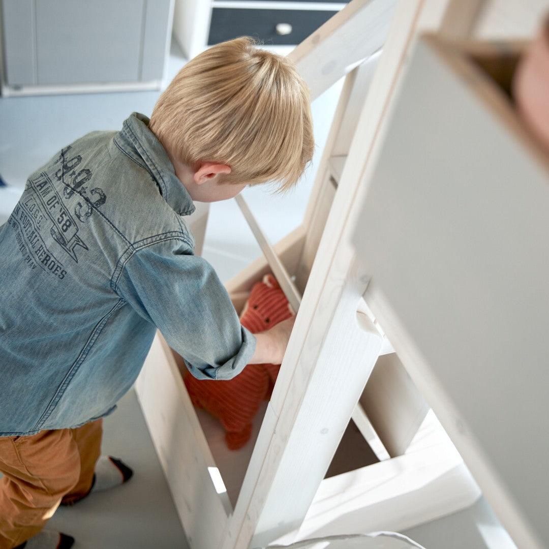 LIFETIME Kidsrooms Hideout Mid Sleeper Treehouse Bed with Storage Steps.