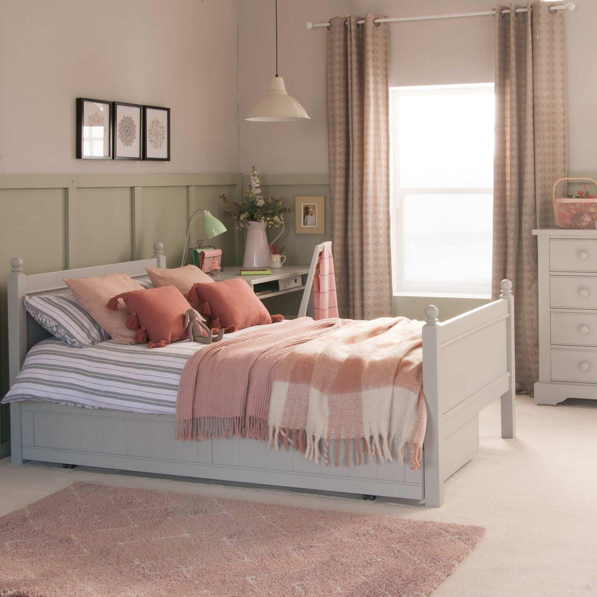 Little Folks Fargo Small Double Bed with Trundle In Farleigh Grey