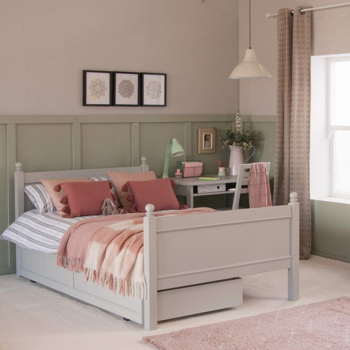 Little Folks Fargo Small Double Bed with Trundle In Farleigh Grey