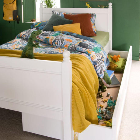 Little Folks Fargo Single Bed with Trundle In Pure White